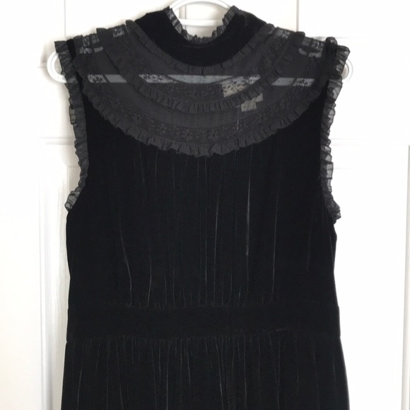 New Kate Spade Sleeveless Velvet Lace-Trim Dress - Picture 6 of 8